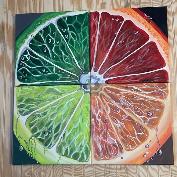 Wall art A set of 4, can be both separate and in one picture, "citrus" - Picture 11 of 13